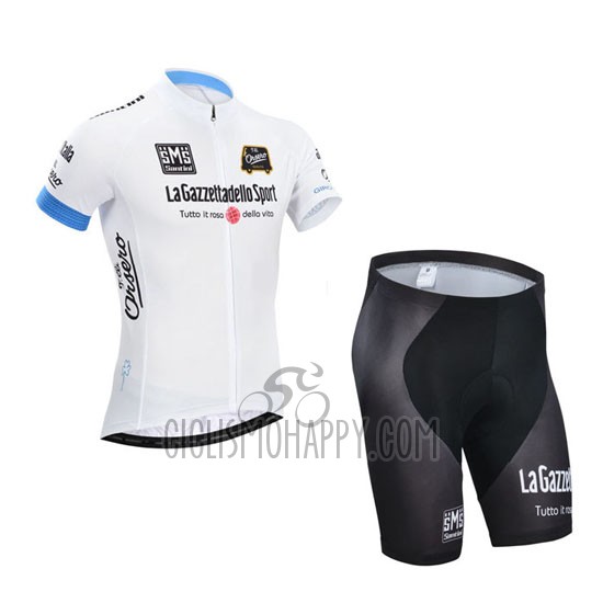 Giro D'italy Cycling Jersey Bib Short 2014 Men Short Sleeve White